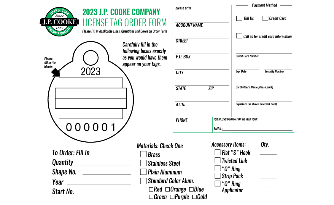 2023 License Order Form