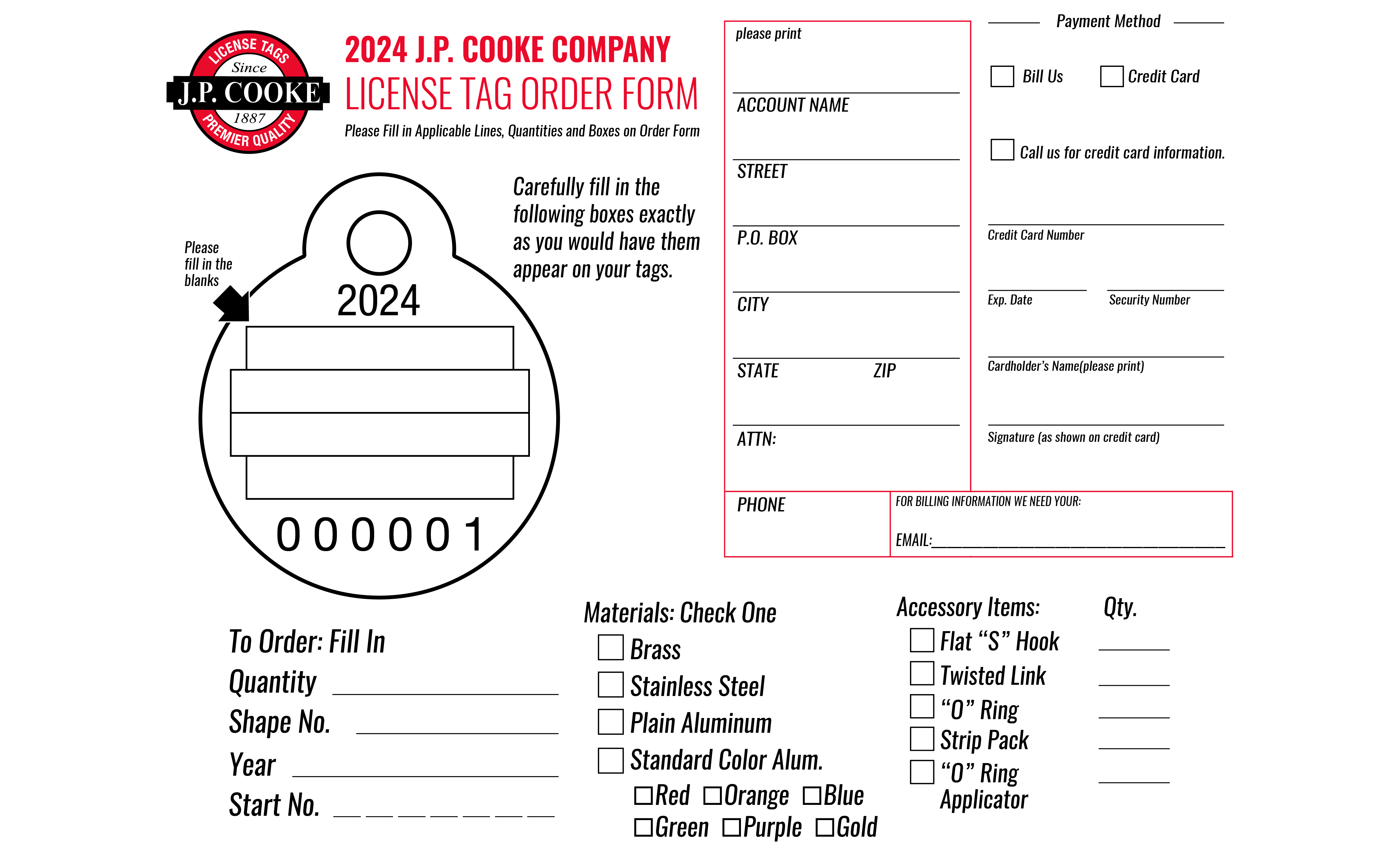 2024 License Order Form